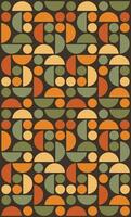Bauhaus background pattern. Geometric abstract pattern in in green, orange and brown colors retro colors. vector