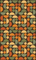 Bauhaus background pattern. Geometric abstract pattern in in green, orange and brown colors retro colors. vector