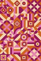 Seamless pattern with abstract geometric shapes. Bauhaus with retro color background. Modern style texture. vector