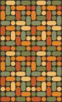 Seamless abstract pattern with rounded rectangles in green, orange and brown colors vector