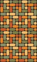 Seamless abstract pattern with rounded rectangles in green, orange and brown colors vector