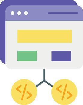 web codificación plano icono diseño estilo vector