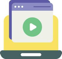 online video flat icon design style vector