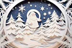 christmas holiday 3d papercut illustration AI Generated photo