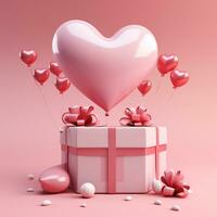 valentine pastel mini heart style 3d clay AI Generated photo