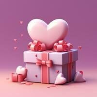 valentine pastel mini heart style 3d clay AI Generated photo