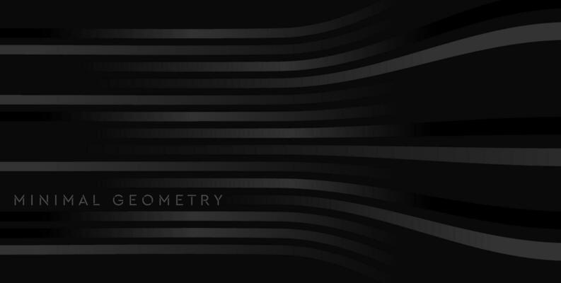 Black wavy stripes abstract technology geometric background