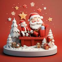 Navidad fiesta 3d arcilla ilustración ai generado foto