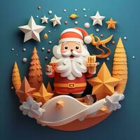 christmas holiday 3d clay illustration AI Generated photo