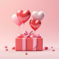 valentine pastel mini heart style 3d clay AI Generated photo