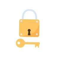 lock and key gloden vector