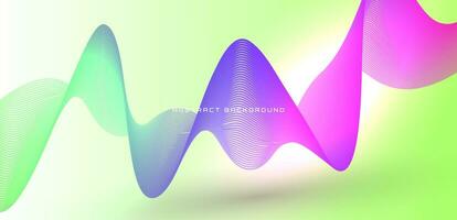 3D minimalist colorful abstract background on bright space with waves effect decoration. Modern graphic design element dynamic style concept for banner, flyer, card, brochure cover or landing page vector