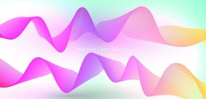 3D minimalist colorful abstract background on bright space with waves effect decoration. Modern graphic design element dynamic style concept for banner, flyer, card, brochure cover or landing page vector