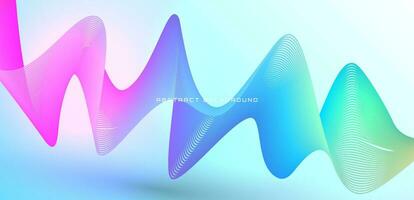 3D minimalist colorful abstract background on bright space with waves effect decoration. Modern graphic design element dynamic style concept for banner, flyer, card, brochure cover or landing page vector