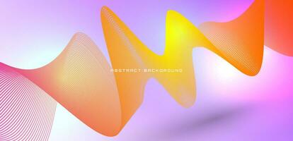3D minimalist colorful abstract background on bright space with waves effect decoration. Modern graphic design element dynamic style concept for banner, flyer, card, brochure cover or landing page vector