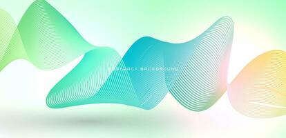 3D minimalist colorful abstract background on bright space with waves effect decoration. Modern graphic design element dynamic style concept for banner, flyer, card, brochure cover or landing page vector