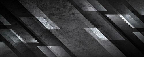 3D gray techno abstract background overlap layer on dark space with rough decoration. Modern graphic design element style. White diagonal shape concept for web banner, flyer, card, or brochure cover vector