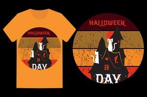 Halloween t-shirt design vector template.