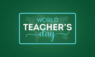 World teacher's day, october 5. Unique hand-drawn calligraphy banner design. Lettering poster with text happy teacher's day. Vector illustration.