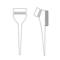Cosmetic brush for hair. Barber tool icon set vector