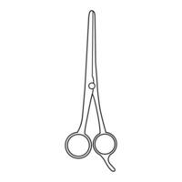 Scissors icon isolated on white background. Hairdressing scissors outline logo vector