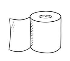 Toilet paper line icon. Vector doodle sketch isolated on white background.