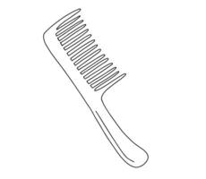 Doodle hairbrush for styling vector doodle illustration. Comb hairdresser tool sketch isolated on white