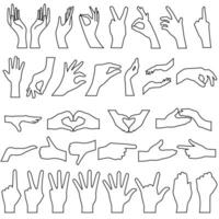 Hand symbol icon vector set. Hand illustration sign collection. Symbol shown by the hand sign.