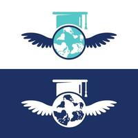 Study abroad vector logo design.