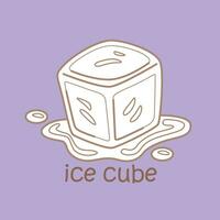 Alphabet I For Ice Cube Vocabulary School Lesson Cartoon Digital Stamp Outline vector