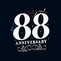 88 Anniversary luxurious Golden color 88 Years Anniversary Celebration Logo Design Template vector