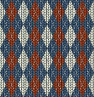 Argyle style Knitted Sweater Pattern vector