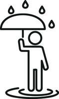 Umbrella protection icon symbol vector image. Illustration of the safety protect umbrella security design image