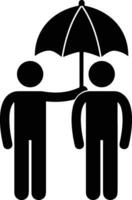 Umbrella protection icon symbol vector image. Illustration of the safety protect umbrella security design image