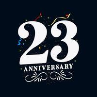 23 Anniversary luxurious Golden color 23 Years Anniversary Celebration Logo Design Template vector