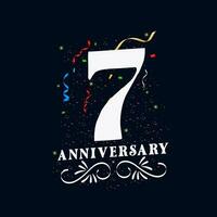 7 Anniversary luxurious Golden color 7 Years Anniversary Celebration Logo Design Template vector