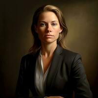 A beautiful business woman portrait. AI generated. photo