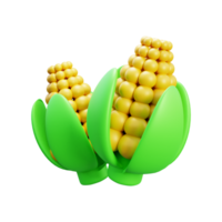 3d corn icon illustration or 3d render of corn isolated or 3d health corn food icon png