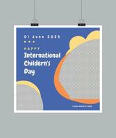 Happy International Children Day background vector