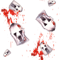 acquerello mano dipinto fantasma e sangue macchie senza soluzione di continuità modello raccapricciante Halloween Stampa con volante fantasmi con sangue schizzi design per confezione, sfondi, tessile png