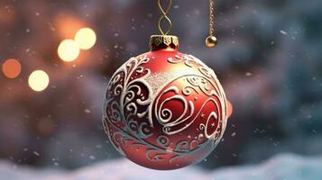 Elegant Christmas Balls and Baubles to Adorn Your Holiday Decor, AI Generated photo