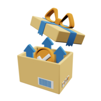 abierto caja 3d icono png