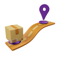 Delivery Route 3D Icon png