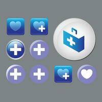 first aid icons set vector