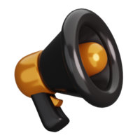 megafone ou Alto-falante isolado. Preto Sexta-feira compras conceito. 3d render ilustração. png