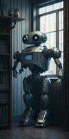 Indoor Anthropomorphic Robot, AI Generated photo