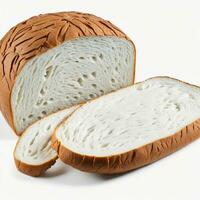 Bread isolated on a white background. Clipping path included. Generative AI photo