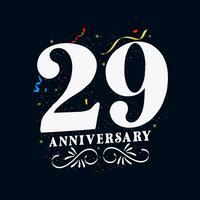 29 Anniversary luxurious Golden color 29 Years Anniversary Celebration Logo Design Template vector