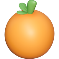 3d minimal modell ikoner frukt orange png