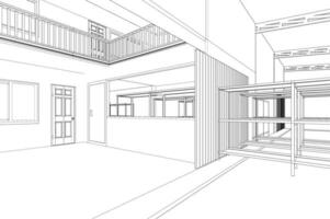 3D illustration of building project vector